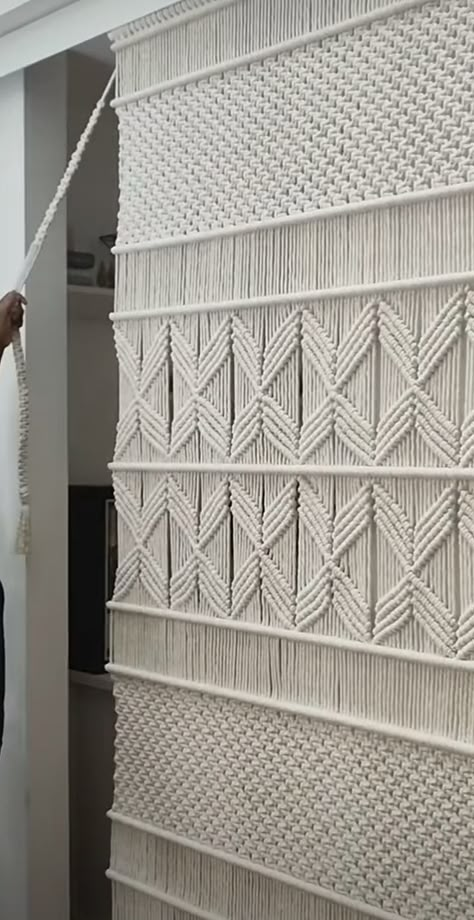 Macrame Room Divider, Macrame Room, Farmhouse Tile, Curtain Styles, Patio Decorating Ideas, Kraf Diy, Green Tile, Patio Decorating, Tile Shower