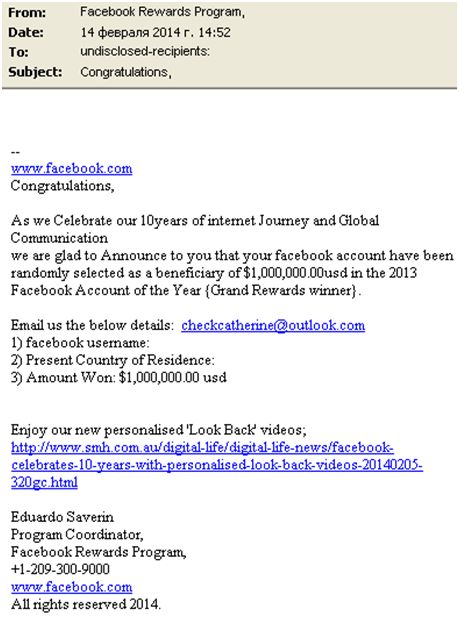 Nigerian Letters with Fake IDs and Links : Nigerian Letter scammers redirect the victims to fake IDs and URLs that link to pages that are designed to look legitimate but are actually not. The below screenshot is an example of one such letter that claims a user of having won a lottery ticket. Lottery Ticket, Lottery Tickets, Rewards Program, To Look