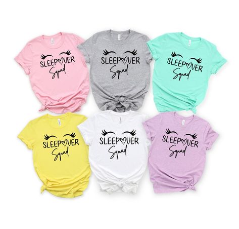 Sleepover Squad, Slumber Party Birthday, Custom Football Shirts, Sleepover Birthday, Disney Couple Shirts, Sleepover Birthday Parties, Gifts For Friend, Girl Sleepover, 9th Birthday Parties