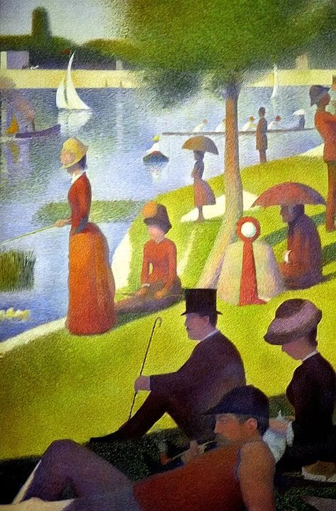 Chicago - Art Institute "Georges-Pierre Seurat - Sunday Afternoon on the Island of La Grande Jatte." Sunday Afternoon On The Island Of La Grande Jatte, Georges Seurat Paintings, Georges Seurat Drawing, George Seurat For Kids, George’s Seurat, Seurat Paintings, George Seurat, Sunday In The Park With George, Paul Signac