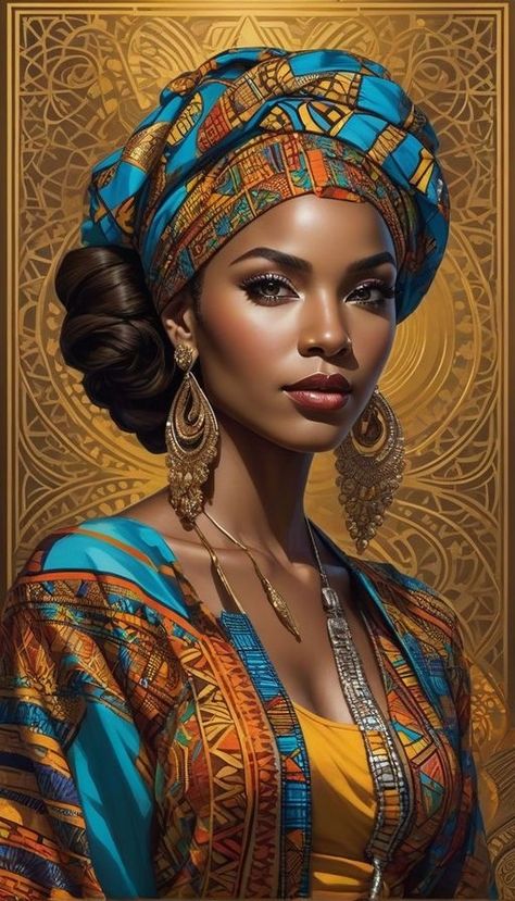 Cute Wallpapers For Android, Blue Roses Wallpaper, African Women Art, African Art Paintings, Portrait Photography Women, Africa Art, African Girl, Afro Art, African American Art