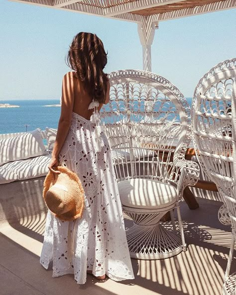 Checked into heaven @smallluxuryhotels {Outfit link in my bio} Maxi Vestidos, Summer Inspiration, Instagrammer, San Pedro, White Aesthetic, Vacation Outfits, Trendy Dresses, Straw Hat, Beach Style