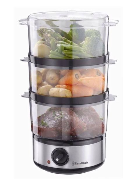 Food Steamer Electric Presure Steam Cooker Rice Fish Meat Grill Timer NEW Electric Food Steamer, Steamed Meat, Electric Steamer, Stackable Baskets, Russel Hobbs, Food Steamer, Vegetable Steamer, Food Types, Steamer Recipes