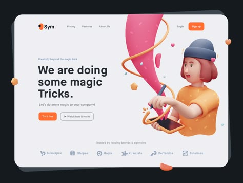 Landing Page - 3D Character by Abdul Aziz on Dribbble 3d Website Design Layout, 3d Landing Page Design, 3d Landing Page, 3d Website Design, Character Website, Illustration Website Design, 3d Website, Landing Page Inspiration, App Landing Page