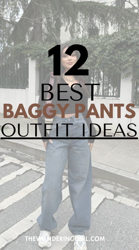 Not sure what to wear with baggy jeans? This post shows you 15 insanely cute baggy jeans outfits for fall, spring, summer, and winter. These include baggy black jeans outfits, blue baggy jeans outfits, casual baggy jeans outfits, 90s baggy jeans outfits, modest baggy jeans outfits, and more ideas on how to style baggy jeans! Baggy Jeans Outfit Summer Casual, Baggy Jeans With Hoodie Outfit, Low Rise Loose Jeans Outfit, Modest Casual Outfits Jeans, Baggy Jeans Outfit For Older Women, How To Dress Up Baggy Jeans, Loose Denim Pants Outfit, Women Baggy Jeans Outfit, Tops To Wear With Baggy Jeans