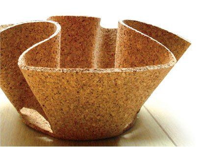 Cork Bowl, Cork Planters, 3 Dimensional Shapes, Ecology Design, Dimensional Shapes, Egg Carton Crafts, Cork Wall, Eco Friendly Design, Egg Carton