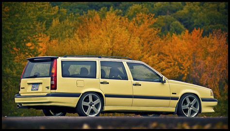 Volvo 850 T5-R wagon, mine is platinum silver, not actually an "R" but runs circles around the average mid-90's grocery-getters. And still won't die after 16 years. Volvo V70r, Volvo Estate, Volvo 440, Volvo Wagon, Super Images, Volvo 850, Yellow Car, Volvo Cars, Cream Yellow