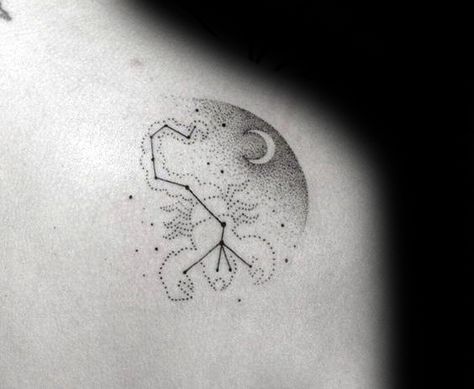 70 Scorpio Tattoo Designs For Men - Astrological Sign Ideas Scorpio Tattoo On Ankle, Moon Scorpio Tattoo, Scorpio Spine Tattoo, Scorpio Moon Tattoo, Scorpio Constellation Tattoo, Scorpio Tattoos, Scorpio Constellation Tattoos, Scorpio Zodiac Tattoos, Scorpio Constellation