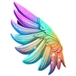 Freebie Graphics – Fairy Rainbow Wings – Designs by Forte Fairy Wing Illustration, Rainbow Wings Angels, Fairy Wings Transparent Background, Fairy Wings Digital Art, Iridescent Bird Wings, Heart Graphics, Art Cart, Clipping Masks, Butterfly Clip Art