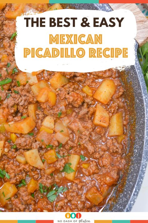 Craving comfort food? This Mexican Picadillo recipe is packed with bold flavors, hearty ground beef, and tender potatoes. A weeknight win! Mexican For Two, Mexican Beef And Potatoes Recipes, Crock Pot Mexican Recipes Ground Beef, Mexican Food With Hamburger Meat, Easy Picadillo Recipe Simple, Pork And Potatoes Recipes Mexican, Fine Beef Cubes For Caldillo, Mexican Beef And Potatoes, Easy Picadillo Recipe Mexican