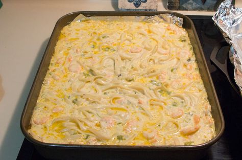 Louisiana Shrimp Fettuccine, Shrimp Fettuccine Velveeta, Shrimp Fettuccine With Velveeta Cheese, Crawfish Fettucine Recipe, Shrimp Fettucini, Dishes For Parties, Cajun Shrimp Fettuccine, Easy Shrimp Alfredo Recipe, Skillet Fajitas