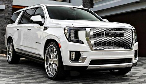 2021 GMC Yukon XL Denali in Summit White on Forgiatos ! 2022 Gmc Yukon Denali, White Gmc Yukon, Yukon Xl Denali, Gmc Denali Yukon, Gmc Denali Truck, White Suv, Denali Truck, Gmc Suv, Gmc Denali