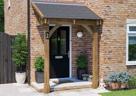 Door Canopy Porch, Porch Overhang, Small Garden Office, Garden Office Shed, Small Summer House, Corner Log Cabins, Corner Sheds, Porch Canopy, Porch Wood