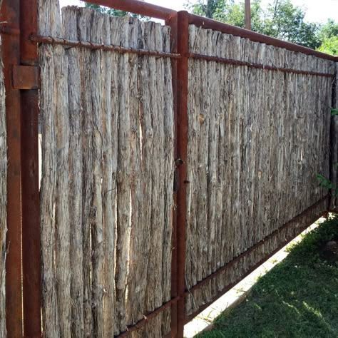 Cedar Stay Fence, Cedar Post Fence, Homestead Fence, Ranch Entrance Ideas, Pipe Fence, Ranch Gates, Cedar Posts, Natural Fence, Horse Fencing