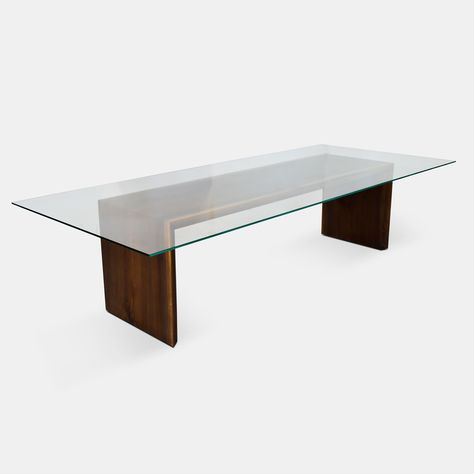 Glass Top – Solid Walnut Wood Dining Table Wood Base Glass Top Dining Table Rectangle, Glass Rectangle Dining Table, Wooden Dining Table With Glass Top, Glass Top Dining Table Rectangle, Kitchen Keeping Room, Dining Room Decor Elegant, Walnut Wood Dining Table, Wood Base Dining Table, Victorian Apartment