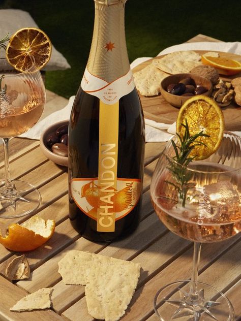 Chandon Garden Spritz Homepage FR Chandon Garden Spritz, Orange Peels, Orange Peel, Sparkling Wine, Champagne Bottle, Rosé Wine Bottle, Wine Bottle, Herbs, Wine