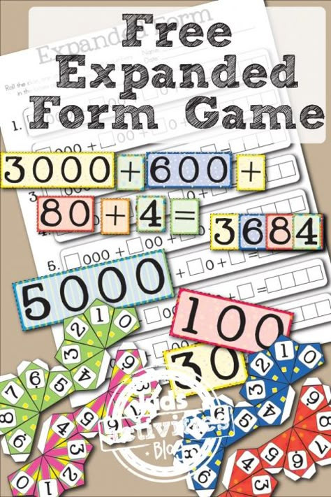 Free printable place value game for learning expanded form from Little Learning Lovies and Kids Activities Blog. Expanded Form Math, Third Grade Math Games, Place Value Game, Expanded Form, Math Place Value, Math Intervention, Fourth Grade Math, Second Grade Math, Third Grade Math