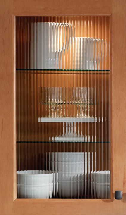 Ribbed glass door