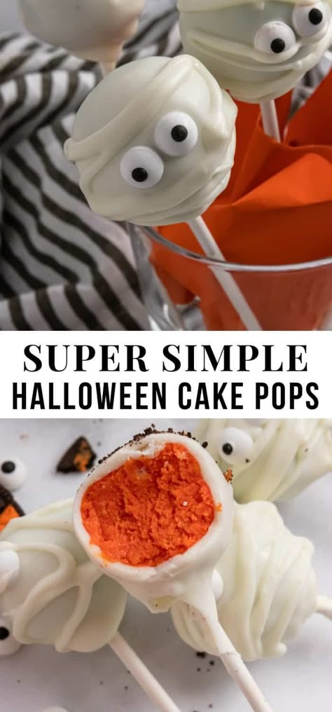 Cute Simple Halloween Desserts, Halloween Baking Cake Pops, How To Make Cake Pops Halloween, Diy Ghost Cake Pops, Halloween Easy Cake Pops, Halloween Cake Pop Ideas Easy, Baking Recipes For Halloween, Zebra Cake Cake Pops, Easy Halloween Cake Pops Ideas