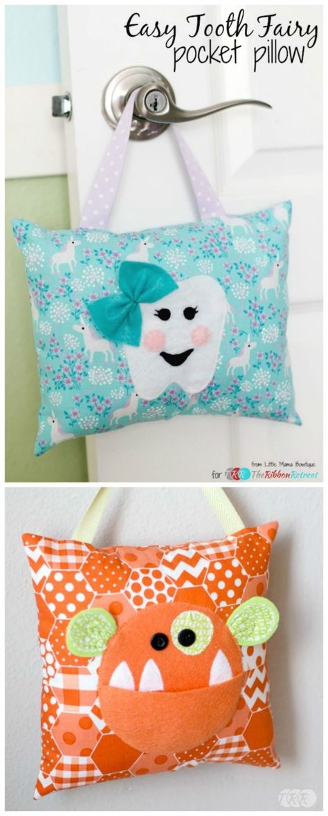 Tooth Fairy Pillow Diy, Sewing Pillows Ideas, Tooth Fairy Pillow Pattern, Fairy Pillows, Tooth Fairy Pillows, Tooth Fairy Bag, Diy Tooth Fairy, Diy Sy, Tooth Pillow