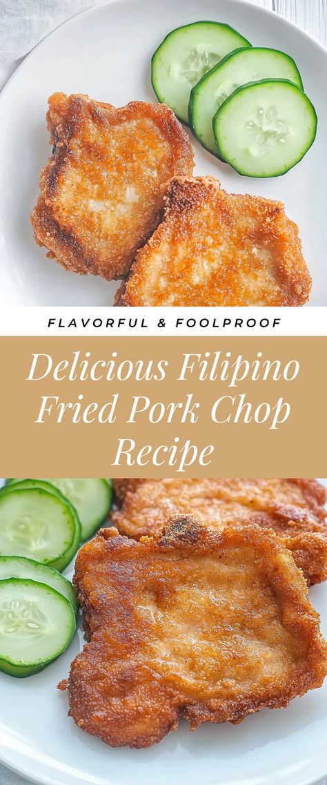 Image for Delicious Filipino Fried Pork Chop Recipe Leftover Pork Chops Recipes, Filipino Pork Chop Recipes, Filipino Pork Chop, Asian Pork Chop Recipes, Pork Chop Filipino Recipe, Fried Pork Ribs Recipe, Filipino Recipes Authentic, Filipino Fried Chicken, Pork Chop Meals