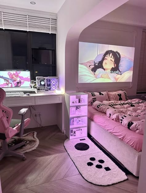 Room Ideas Gaming, Games Room Ideas, Games Room Inspiration, Gamer Room Ideas, Aesthetic Game, Gaming Room Ideas, Gaming Rooms, Game Aesthetic, Gamer Room Decor