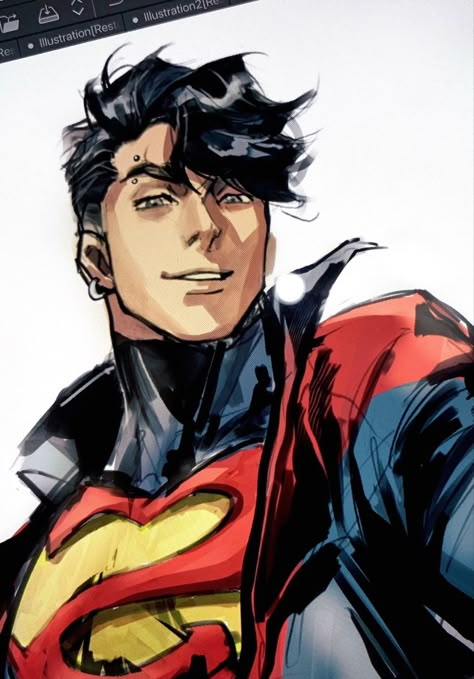 Young Justice Superboy, Connor Kent, Justice League 2, Gotham Memes, Conner Kent, Jon Kent, Super Boy, Dc Fanart, Pop Illustration