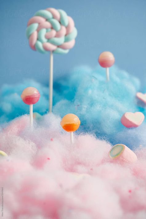 Candy Flat Lay Photography, Candy Pictures Photography, Candy World Aesthetic, Cotton Candy Photography, Candy Photography Ideas, Candy Aesthetic Sweets, Candy Aesthetic Lollipop, Sweet Candy Aesthetic, Colorful Candy Photography