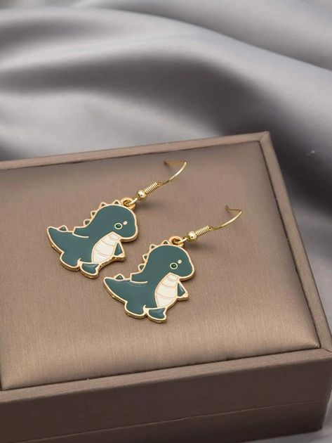 Cartoon Animal Drop Earrings | SHEIN USA Dinosaur Jewelry, Funny Earrings, Dinosaur Earrings, Funky Earrings, Retro Earring, Dope Jewelry, Animal Earrings, Funky Jewelry, Earrings Cute