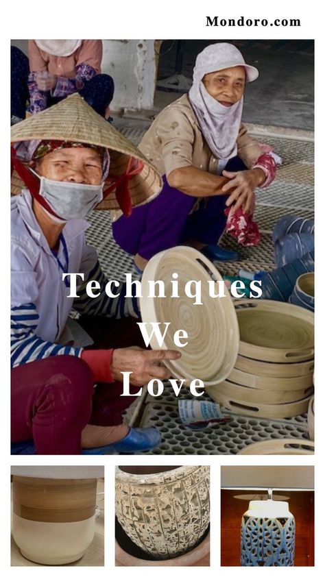 There are many techniques, materials, and finishes that we love in Vietnam but some of our favorite ones are Vietnamese lacquer, mother of pearl, eggshell and faux paper finishes. We also do some unique woven rattan and linen techniques. Both spun bamboo, water hyacinth, and seagrass are some great natural looks. Vietnam also offers some amazing ceramic finishes and techniques. And they have thriving outdoor furniture and accessories products in some interesting finishes and techniques. Vietnamese Home Interior, Ceramic Finishes, Water Hyacinth, Woven Rattan, Home Decor Furniture, Home Décor, Our Love, Mother Of Pearl, Travel Inspiration