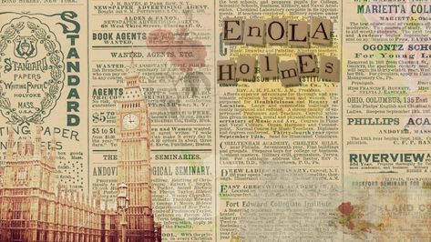 Enola Holmes Desktop Wallpaper, Enola Holmes Background, Enola Holmes Journal Page, Enola Holmes Aesthetic Poster, Enola Holmes 2 Poster, Enola Holmes Books, Journal Prints, Newspaper Advertisement, Growth Mindset Posters