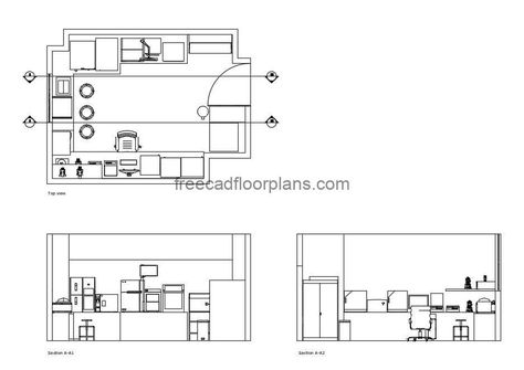 Microbiology Laboratory - Free CAD Drawings Laboratory Floor Plan, Microbiology Laboratory, Pool Houses Plans, House Plans Design, Floor Plans House, Rubber Floor Tiles, One Storey House, Nurses Station, Swimming Pool House