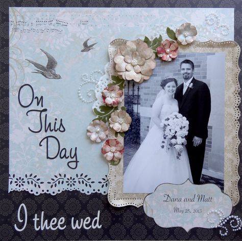 Wedding Day Wedding Scrapbook Ideas, Bride Scrapbook, Wedding Album Scrapbooking, Wedding Scrapbook Pages, Wedding Scrapbooking Layouts, Scrapbook Overlay, Scrapbook Design Layout, Beautiful Scrapbook Layouts, Heritage Scrapbooking