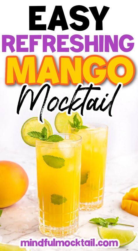 Non Alcoholic Fruit Drinks, Thai Drinks Non Alcoholic, Mango Punch Non Alcoholic, Easy Summer Mocktails Non Alcoholic, Mexican Mocktails Non Alcoholic, 3 Ingredient Mocktails, Mango Drinks Nonalcoholic, Yellow Mocktails Non Alcoholic, Green Mocktails Non Alcoholic