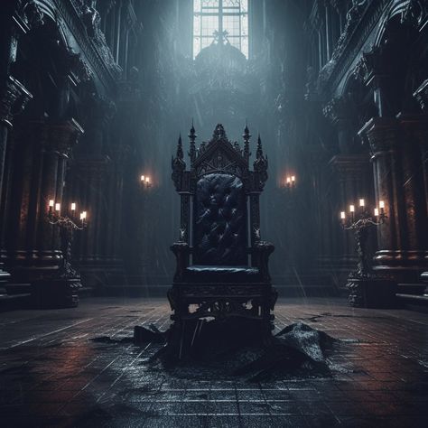 "Monarch of Horror: The King Claims His Throne!" Throne Background, Queen Throne Aesthetic, King Throne, Medieval Throne, Dark Throne, Throne Reference, Fantasy Throne, Underrated Artists, Dining Room Artwork