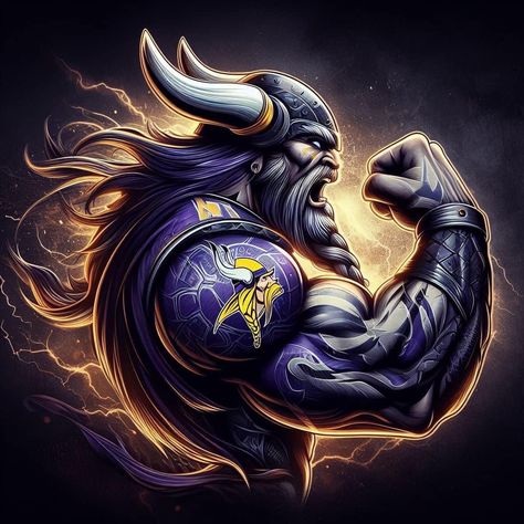 Minnesota Vikings Tattoo, Viking Football, Vikings Cheerleaders, Viking Warrior Tattoos, Vikings Logo, Minnesota Vikings Logo, Nfl Vikings, Vikings Tattoo, Football Background