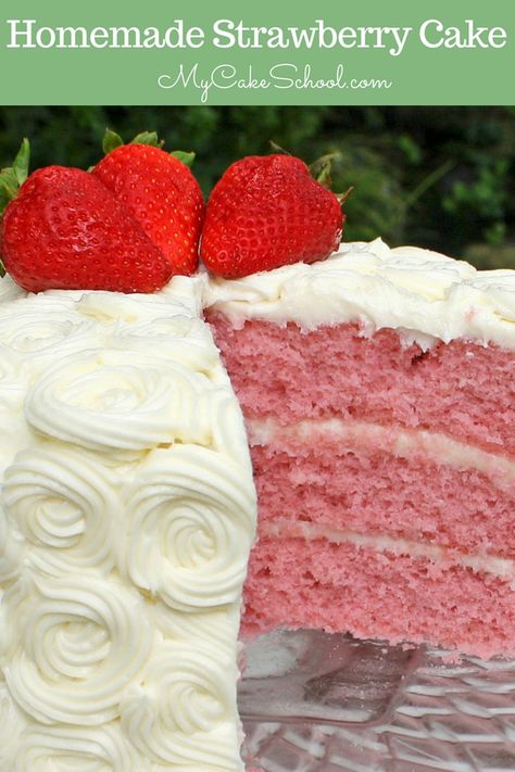 Homemade Strawberry Cake Recipe, Strawberry Oreo Cake, Moist Strawberry Cake Recipe, Homemade Strawberry Cake From Scratch, From Scratch Strawberry Cake, Strawberry Cake Homemade, Strawberry Cake Recipe From Scratch, Strawberry Moose, The Best Strawberry Cake