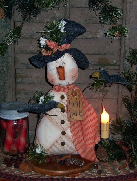 PRIMITIVE PATTI'S RATTIES Christmas Crow Snowman Doll Ornie Paper Pattern #384 - $8.95. Frosty Friends Pattern #384 ★★★★★★★★★★★★★★★★★★★★★★★Up for Purchase is of my own Creation I Hope You Enjoy making it as Much as I Did Creating it... Primitives by Folk Art Artist...Patti Sikes(Patti's Ratties) An Original Copyrighted Patti's Ratties Design. I am so happy to be able to Share my Primitive Patterns, Hand made Folk Art and other Prim things with you. I am Always creating something new or Releasing Primitive Sewing Patterns, Primitive Christmas Tree, Snowman Doll, Primitive Patterns, Primitive Snowmen, Prim Christmas, Primitive Halloween, Snowmen Patterns, Primitive Crafts