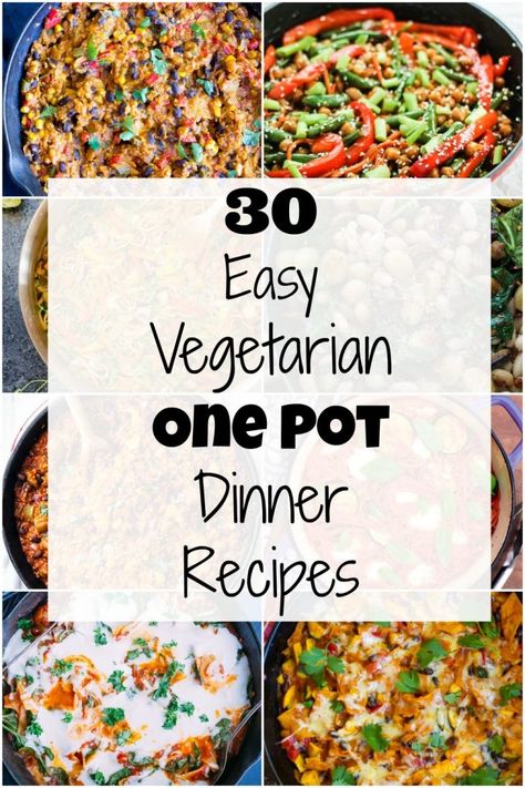 One Pot Dinner Recipes, Vegetarian One Pot, Fast Vegetarian Dinner, Vegetarian Dinner Party, Vegetarian Recipes For One, Quick Vegetarian Dinner, Dinner Party Ideas, One Pot Vegetarian, Vegetarian Recipes Dinner Healthy