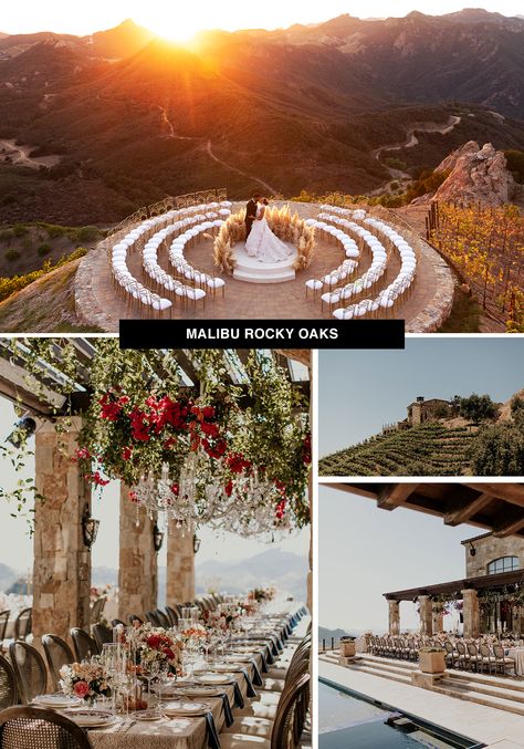 26 Coolest Wedding Venues in the United States | Green Wedding Shoes Wedding Locations California, Malibu Rocky Oaks, California Photos, California Wedding Venues, Camp Wedding, Places To Get Married, California Cool, Unique Wedding Venues, Outdoor Venues