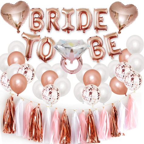 PRICES MAY VARY. Bride-to-Be Balloons: Includes 16 inch foil balloons with bride-to-be design Rose Gold Foil Balloons: Includes 6 rose gold foil balloons for a stylish look Confetti Balloons: Includes 6 confetti balloons to add fun and color White Latex Balloons: Includes 14 white latex balloons for a clean look Complete Decor Kit: Includes everything needed for a memorable photo booth backdrop LOOKING FOR BACHELORETTE PARTY DECORATIONS? ★ We want you to create a memorable day and amazing experi Gold Bachelorette Party Decorations, Rose Gold Banner, Bride To Be Decorations, Bachelor Party Decorations, Rose Gold Bride, Gold Bachelorette Party, Hen Party Decorations, Bride To Be Balloons, Rose Gold Bridal Shower