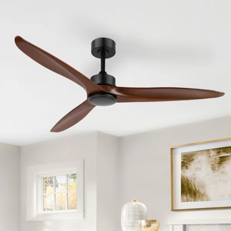 60" Wivenhoe 3-Blade Propeller Ceiling Fan With Remote Subtle Glam, 60 Inch Ceiling Fans, Propeller Ceiling Fan, Angled Ceilings, 3 Blade Ceiling Fan, Glam Style, Ceiling Fan With Remote, Ceiling Height, Lighting Sale