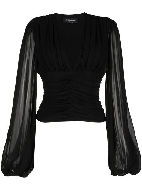 Blumarine ruched-detail Silk Blouse - Farfetch