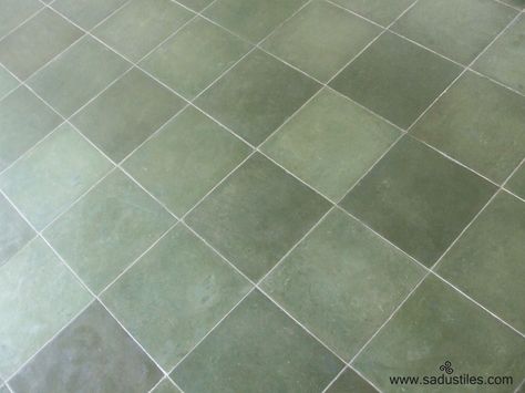 Sadus Tiles cement tile plain 30 x 30 in the color gmx green Tiles Terrace, Ibiza House, Bali House, Cement Floor, Cement Tiles, Tile Installation, Cement Tile, Floor Tile, Maine House