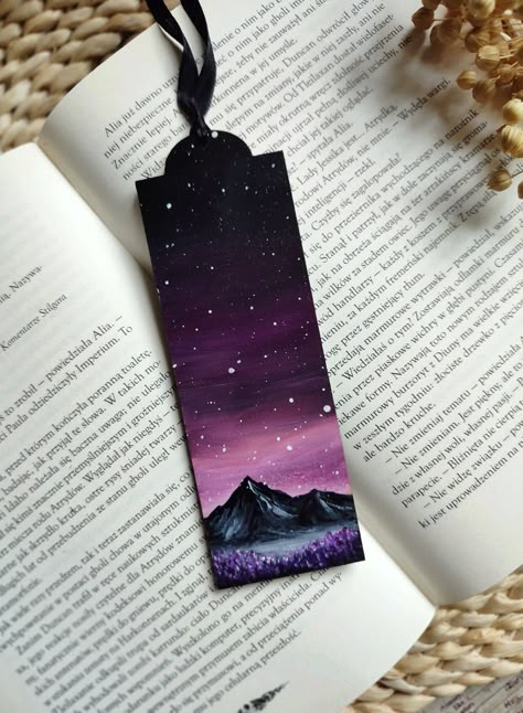 Vinyl Art Paint, Creative Bookmarks, Bookmark Craft, Mountain Lover, Landscape Mountain, Art & Craft Paint, Sky Mountain, Watercolor Bookmarks, Diy Watercolor Painting