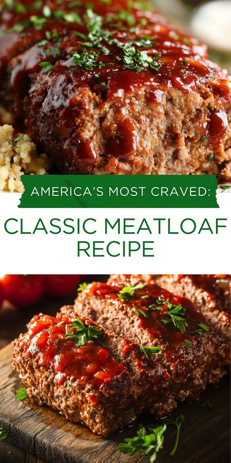 Everyone’s talking about this classic meatloaf recipe! Perfectly seasoned and incredibly comforting, this meatloaf is America’s favorite. Save this pin for later and make dinner a hit tonight. Click to learn how to make this classic dish! All Recipes Meatloaf, Meatloaf No Tomato Sauce, Country Meatloaf Recipes, Vintage Meatloaf Recipes, Meatloaf Recipes With Green Peppers And Onions, Meatloaf With Beef And Pork, Recipe For Meatloaf Easy, The Best Meatloaf Recipe Ever, Firm Meatloaf Recipe