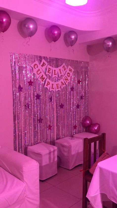 Happy Birthday 22, Euphoria Party, 18th Birthday Party Themes, 20th Birthday Party, Simple Birthday Decorations, Glow Birthday, Bday Party Theme, Pink Birthday Party, Birthday Party Theme Decorations