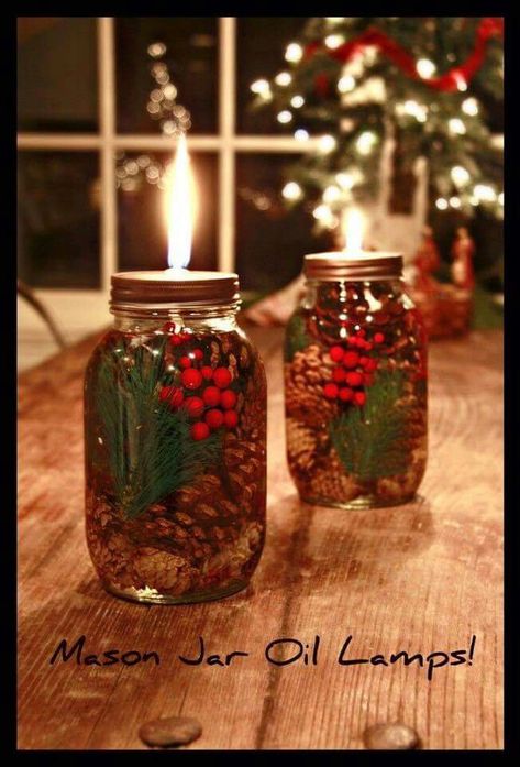 Mason Jar Oil Candle, Christmas Mason Jars Diy, Mason Jar Christmas Gifts, Christmas Crafts To Sell, Christmas Mason Jars, Mason Jar Crafts Diy, Mason Jar Gifts, Christmas Jars, Holiday Scents