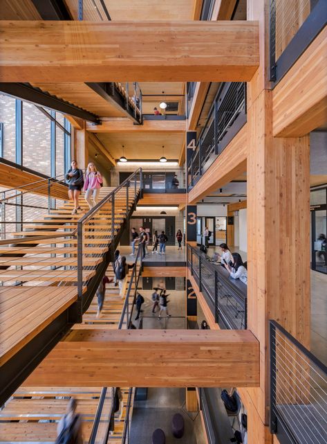 LMN Architects designs mass-timber structure for University of Washington Mass Timber, Steel Architecture, Interior Brick, Timber Architecture, Timber Roof, Timber Buildings, Wood Architecture, Wood Building, Timber Structure