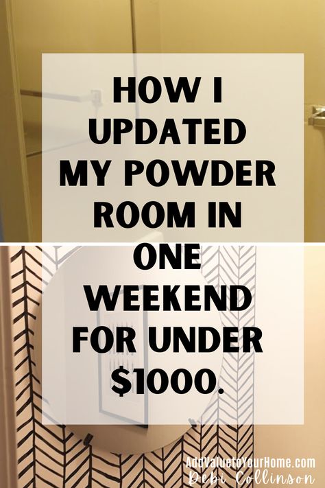 Powder rooms are one room in the house where you can have alot of fun! It can take on its on personality and be a fun surprise when your guests walk into the room. I updated my powder room with a total makeover from the vanity, mirror, paint color, accessories, flooring and yes even the toilet for under $1,000. Check out my post to see how I did it! Powder Room Color Palette, How To Add A Shower To A Half Bath, Beige Powder Room Ideas, Small Powder Room Remodel Ideas, Powder Room Styling Ideas, Powder Room Diy Makeover, Cozy Powder Room, Diy Half Bathroom Remodel, Toilet Room Paint Ideas